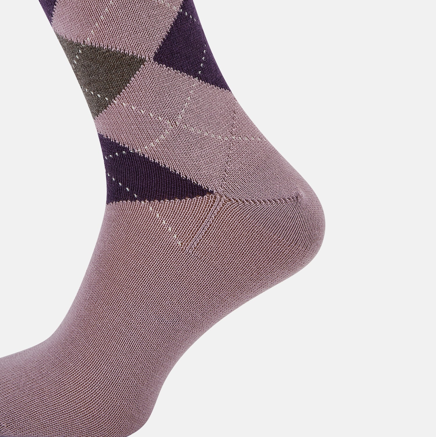 View 4 of product Lavender & Purple Check Wool Mid-length Socks 13