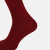 View 4 of product Burgundy & Navy Diamond Wool Long Socks 12