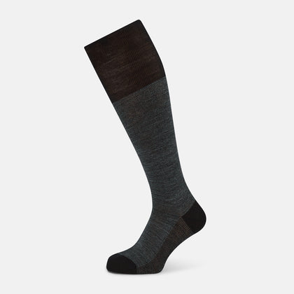Black and Grey Wool Long Socks