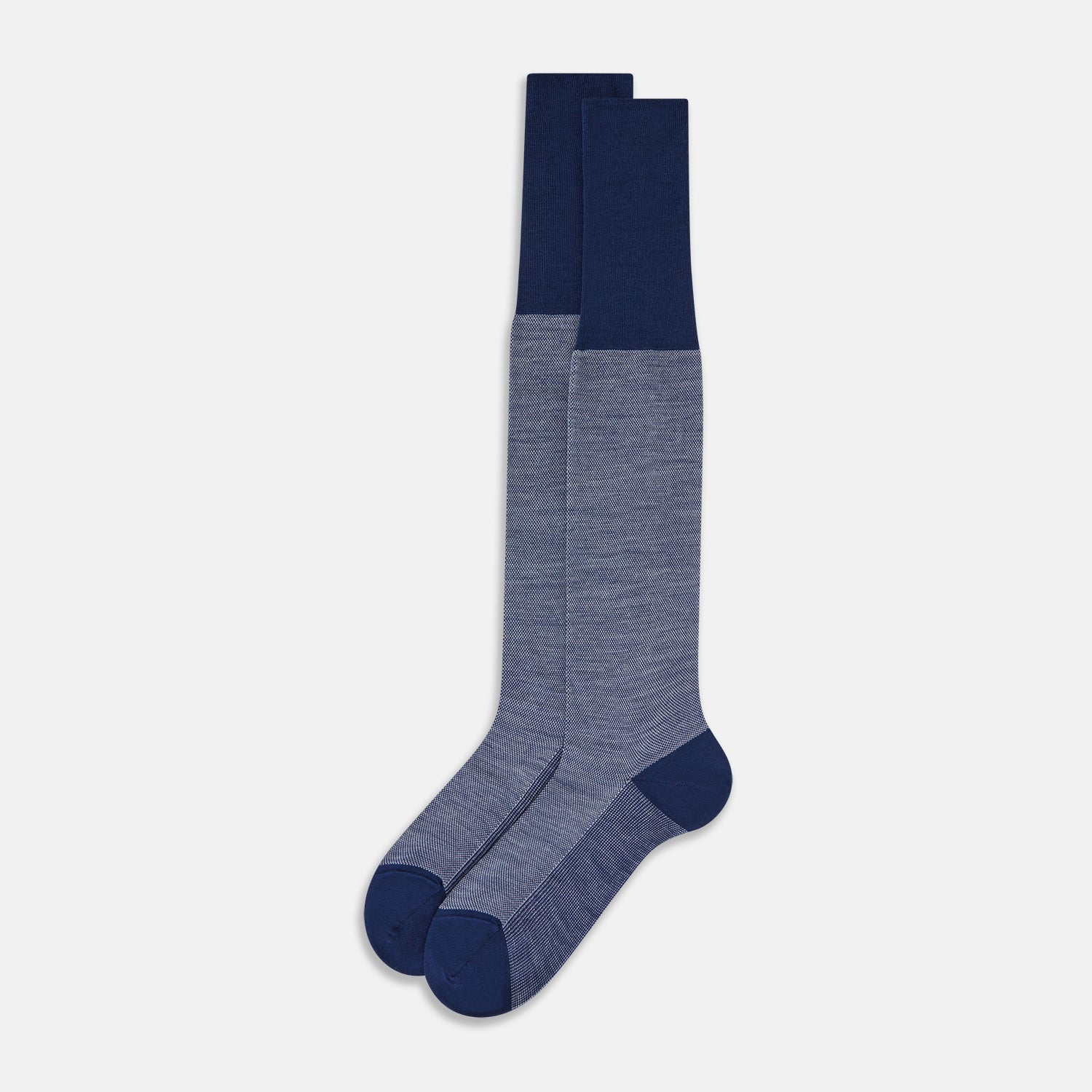 View 2 of product Pale Blue Denim Patterned Wool Long Socks 13