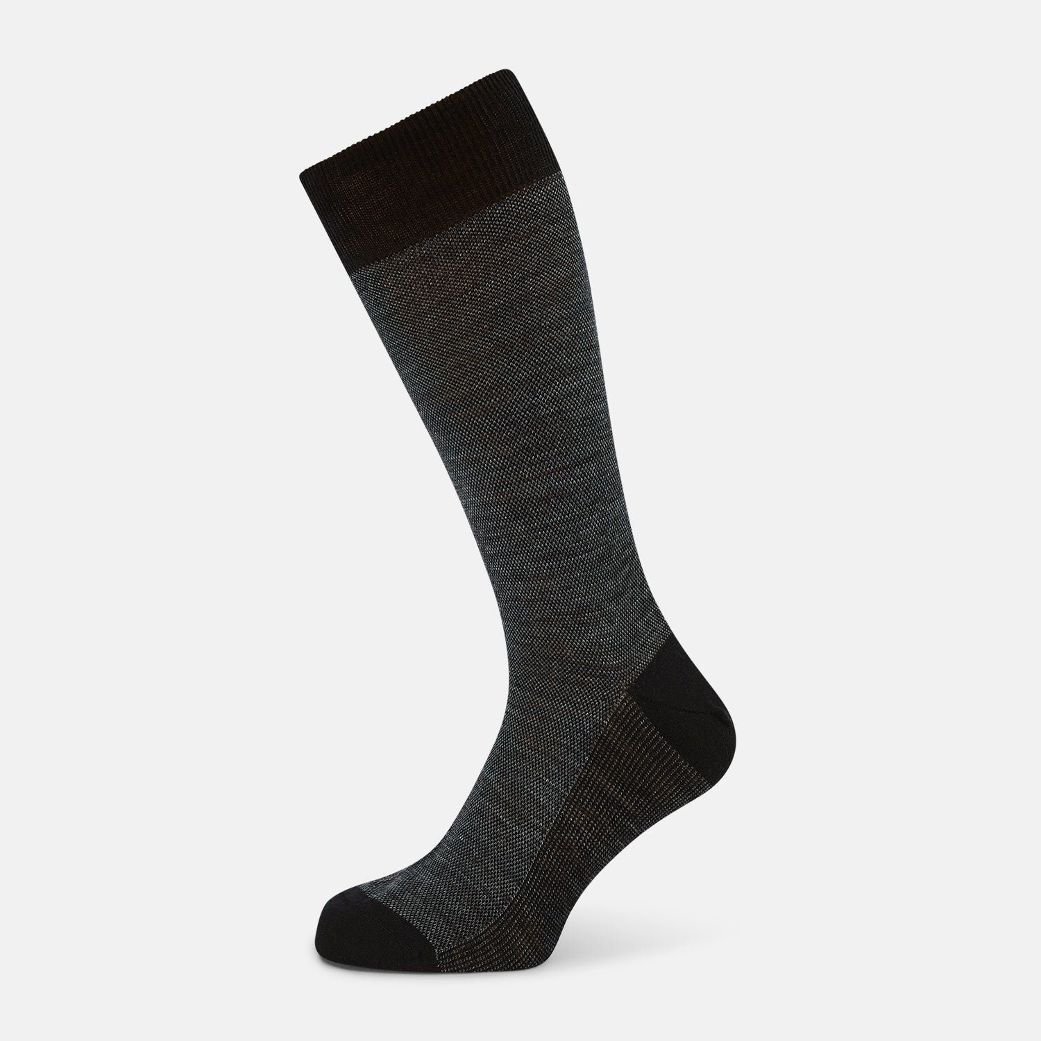 View 1 of product Black and Grey Motif Wool Mid-length Socks 13