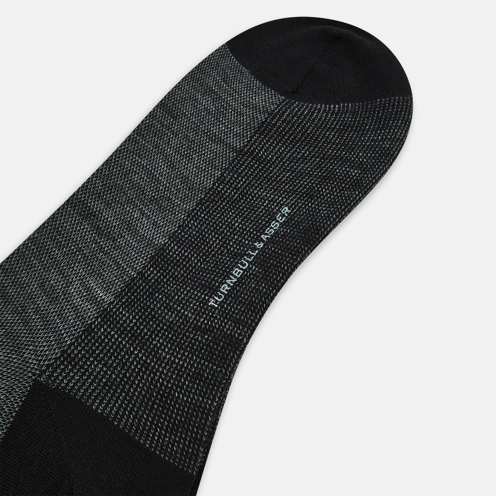 Black and Grey Motif Wool Mid-length Socks 13