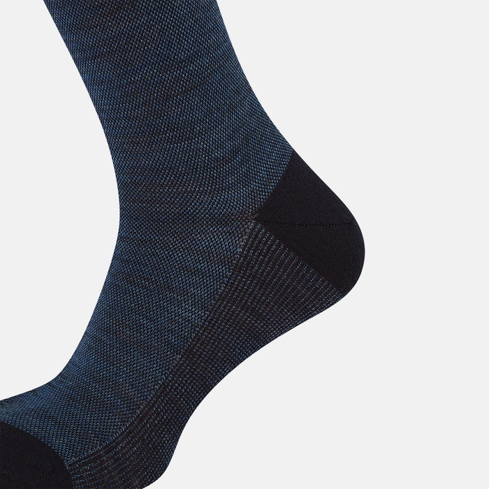 Navy Motif Wool Mid-length Socks Image 3