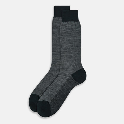 Sage Motif Wool Mid-length Socks Image 1