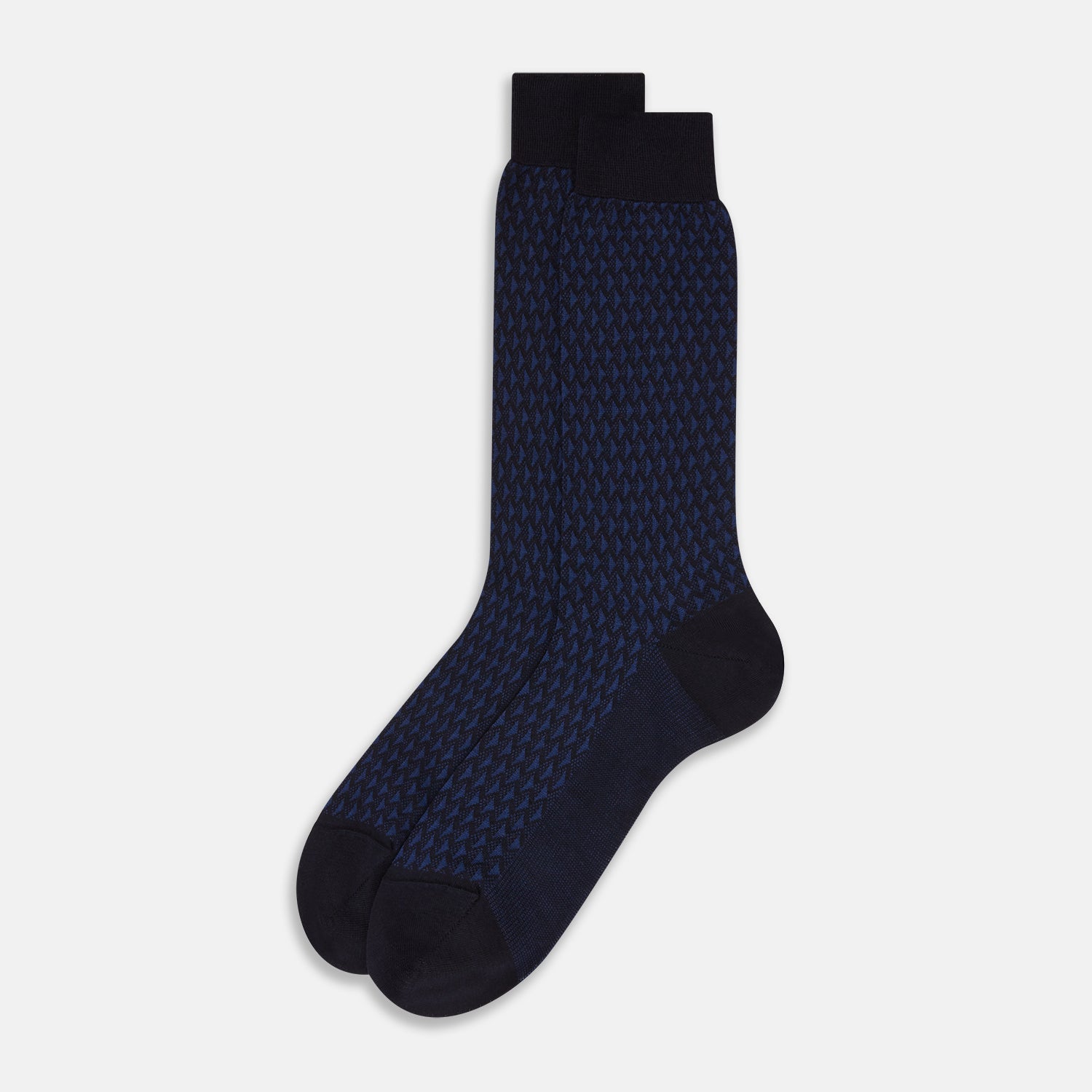 View 2 of product Navy Motif Intarsia Wool Mid-length Socks 13