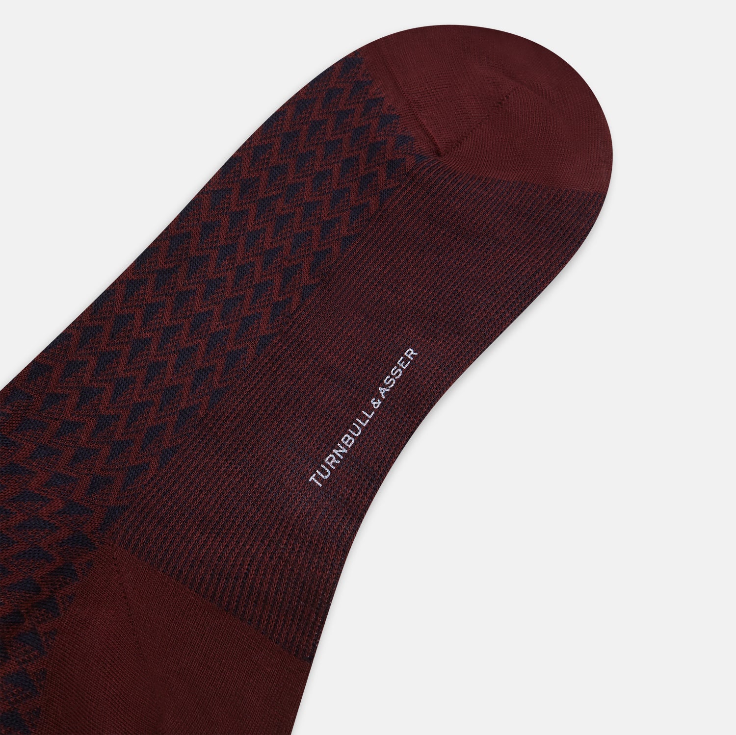 View 3 of product Burgundy Motif Intarsia Wool Mid-length Socks 13