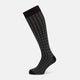 Charcoal Melange Antique Motif Wool Long Socks 10.5