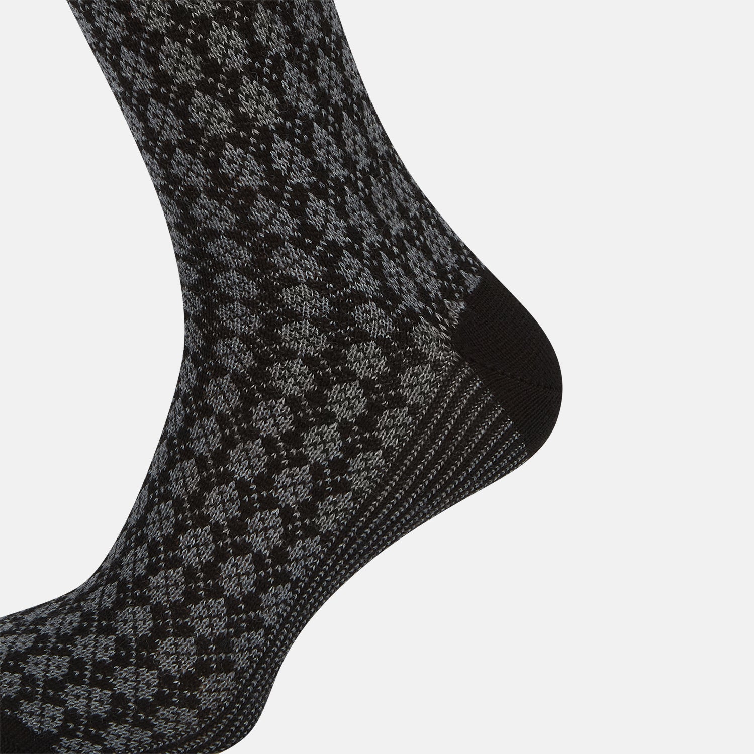 View 4 of product SOCKS WOOL MINI ARGYLE SHORT CHARCOAL MELANGE 11.5