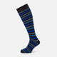 Deep Blue Striped Wool Long Socks 13