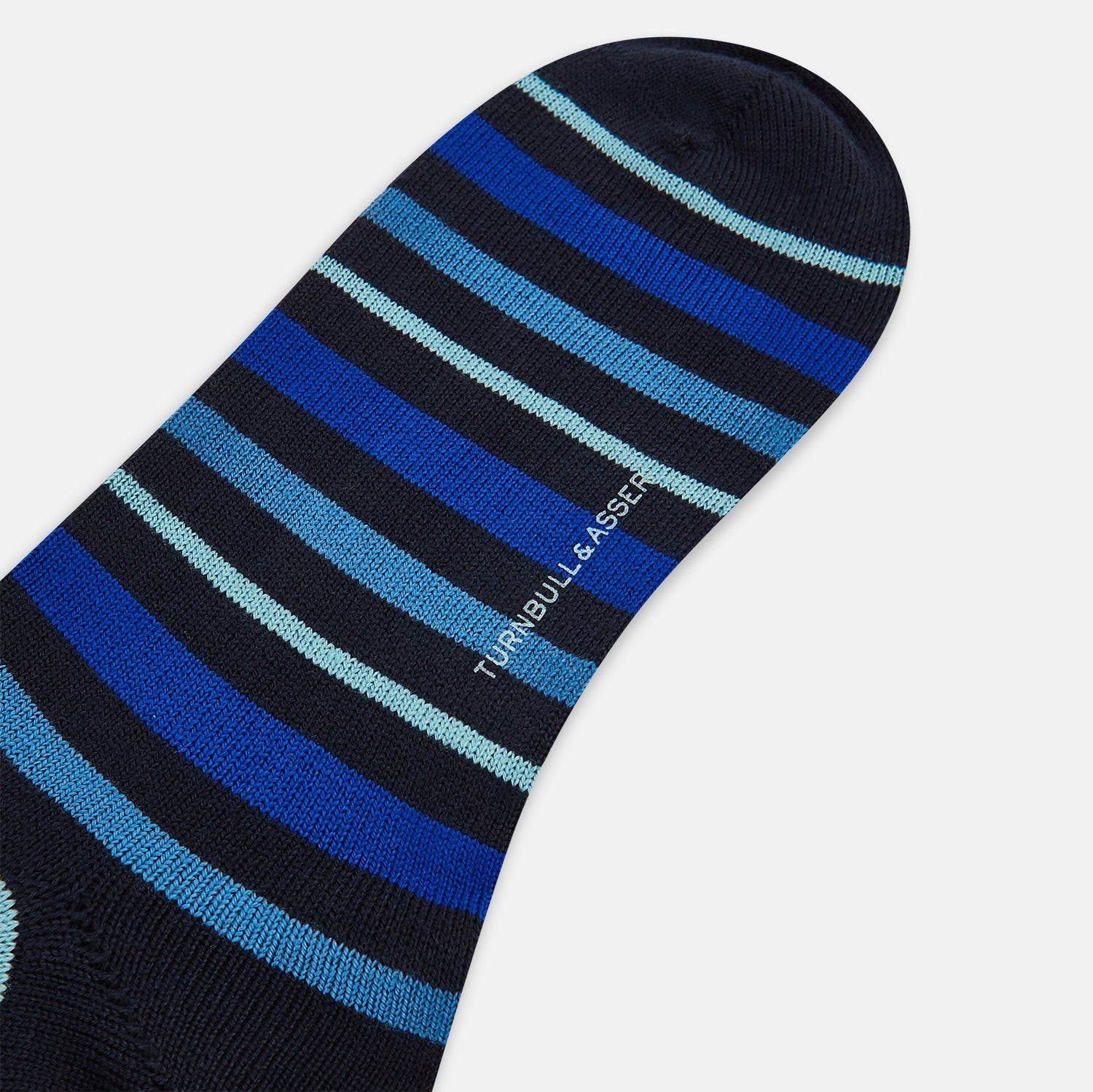 View 3 of product Deep Blue Striped Wool Long Socks 13
