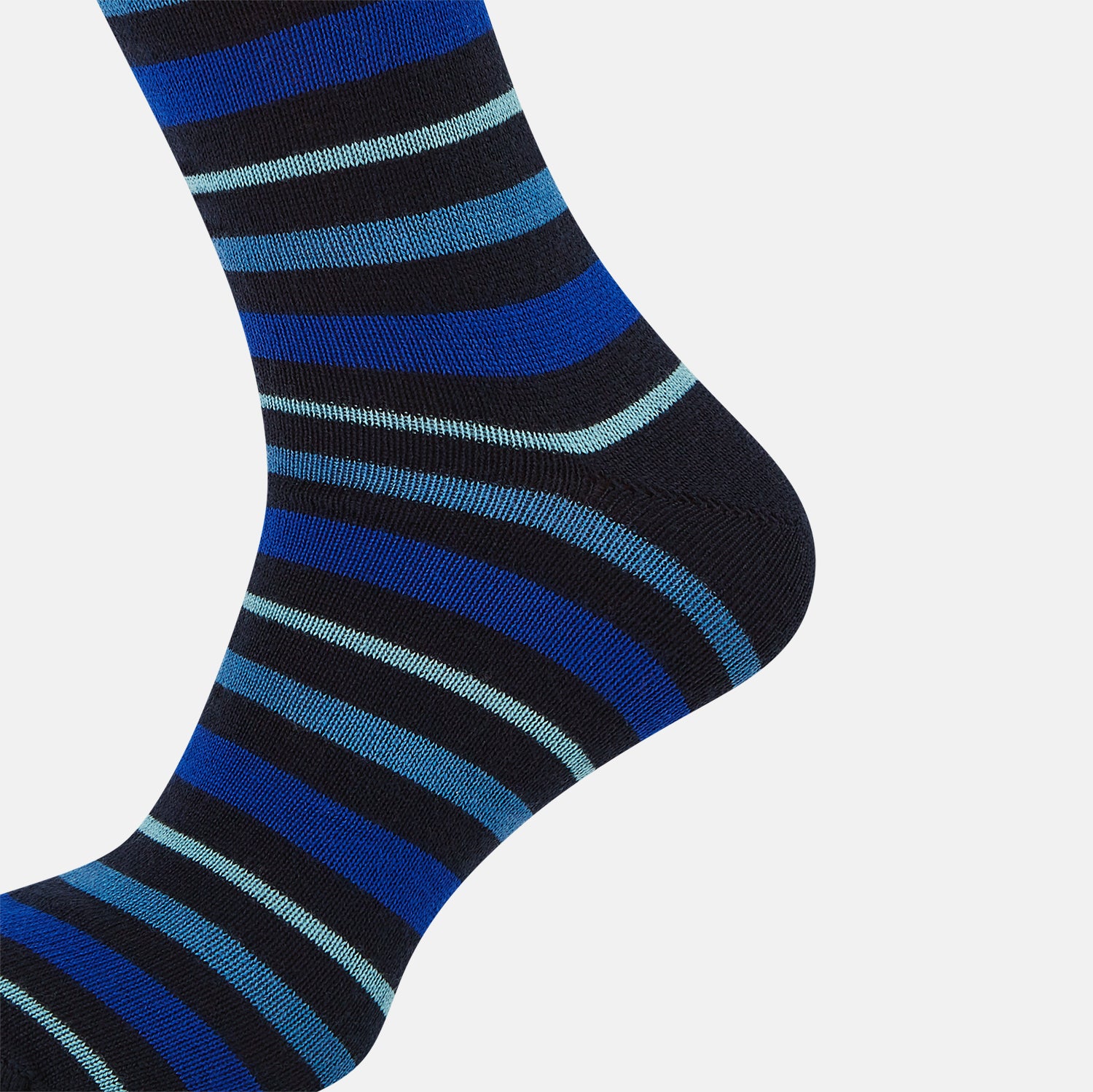 View 4 of product Deep Blue Striped Wool Long Socks 13