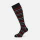 Burgundy & Navy Striped Wool Long Socks 10.5