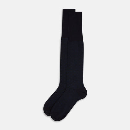 Navy and Royal Blue Dot Wool Long Socks Image 1