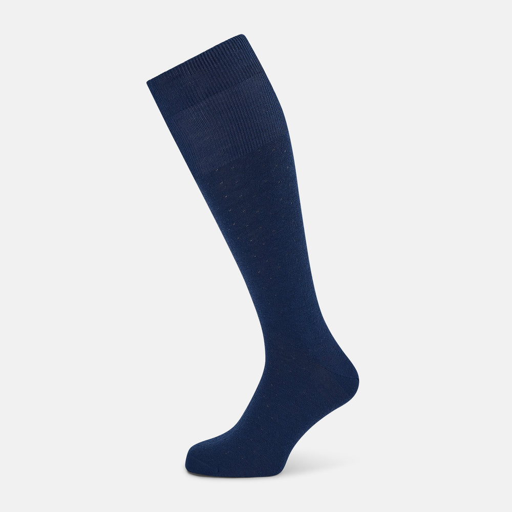 Avio Blue Dot Wool long Socks 13