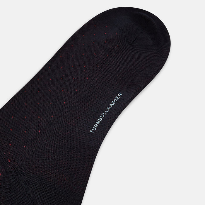 Wine and Red Dot Wool Long Socks Image 2