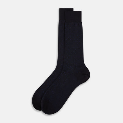 Navy and Royal Blue Dot Wool Mid-Length Socks Image 1