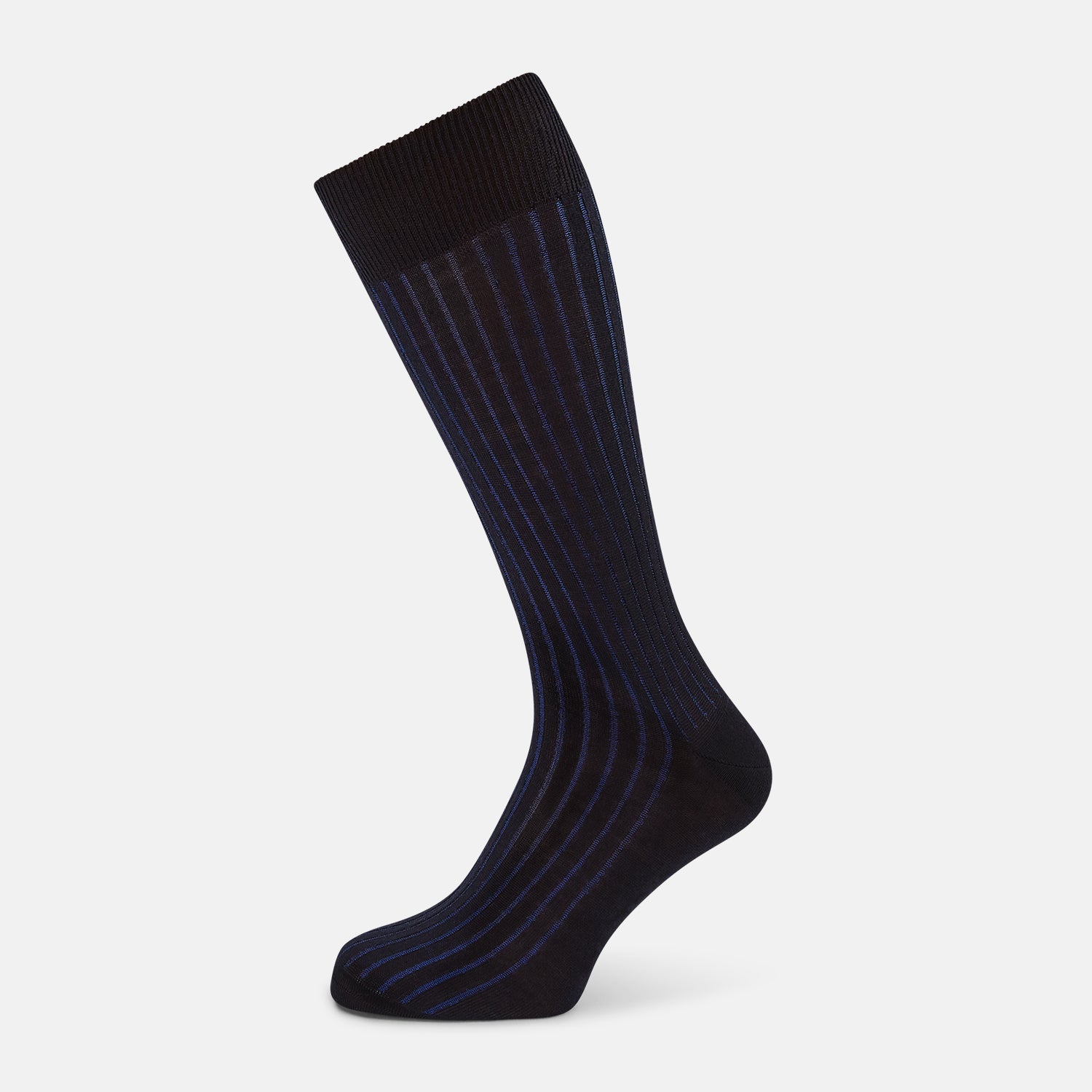 View 1 of product Navy and Blue Yarn Striped Wool Mid-length Socks 13