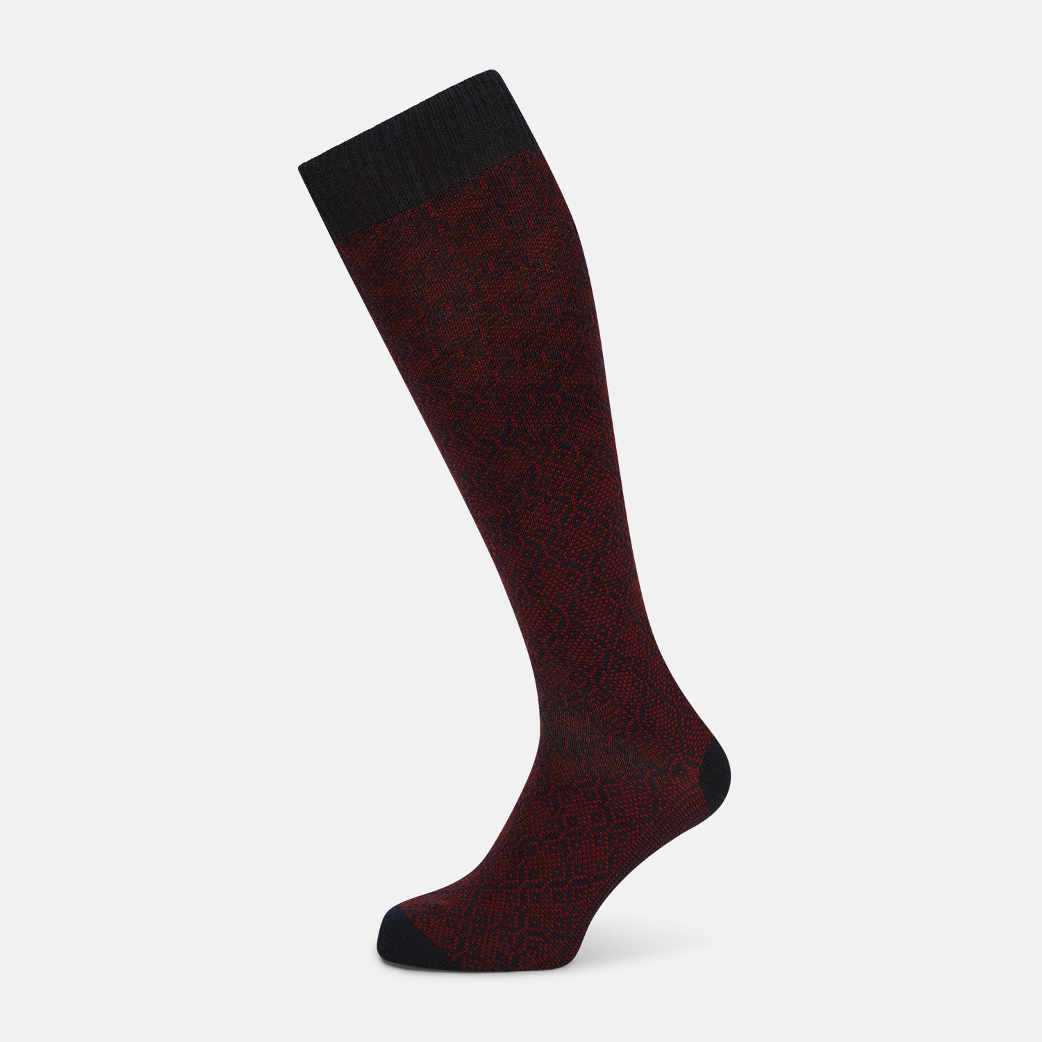 View 1 of product Burgundy and Navy Diamond Wool Long Socks 10.5