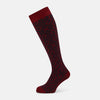 View 1 of product Burgundy and Navy Motif Wool Long Socks 13