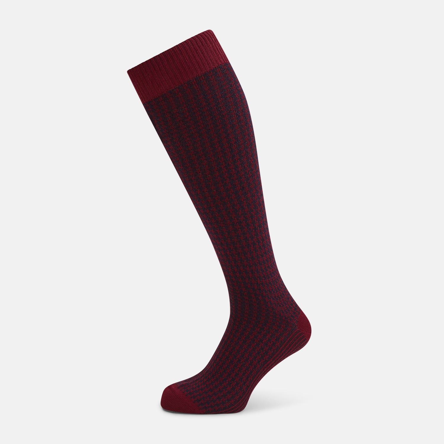 View 1 of product Red and Navy Motif Cashmere Long Socks 13