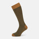 Forest Green & Peanut Motif Wool Mid-length Socks 10.5