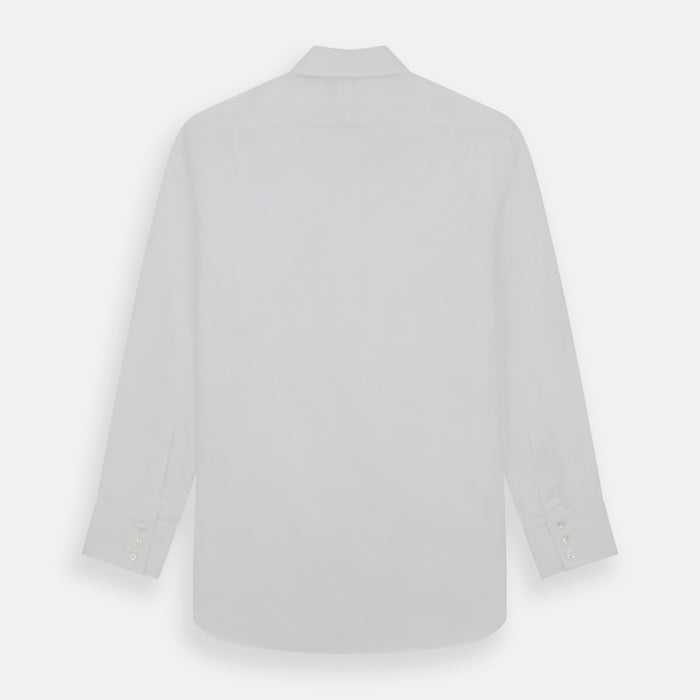 Plain White Cotton Shirt with T&A Collar and 3-Button Cuffs  Image 2