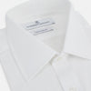 View 2 of product The Turnbull & Asser Plain White Cotton Shirt features a T&A collar, 3-button cuffs, and a timeless minimalist design, shown on a plain white background.