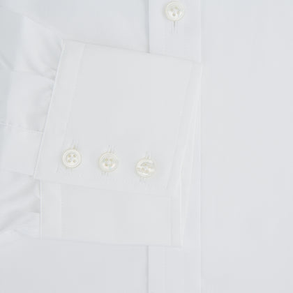 Plain White Cotton Shirt with T&amp;A Collar and 3-Button Cuffs&nbsp; Image 3