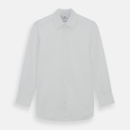 Plain White Cotton Shirt with T&amp;A Collar and 3-Button Cuffs&nbsp;