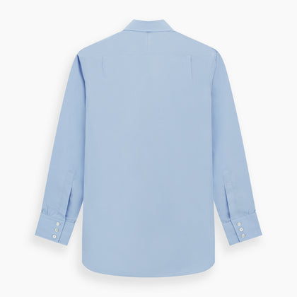 Blue Cotton Shirt with T&A Collar and 3-Button Cuffs Image 2