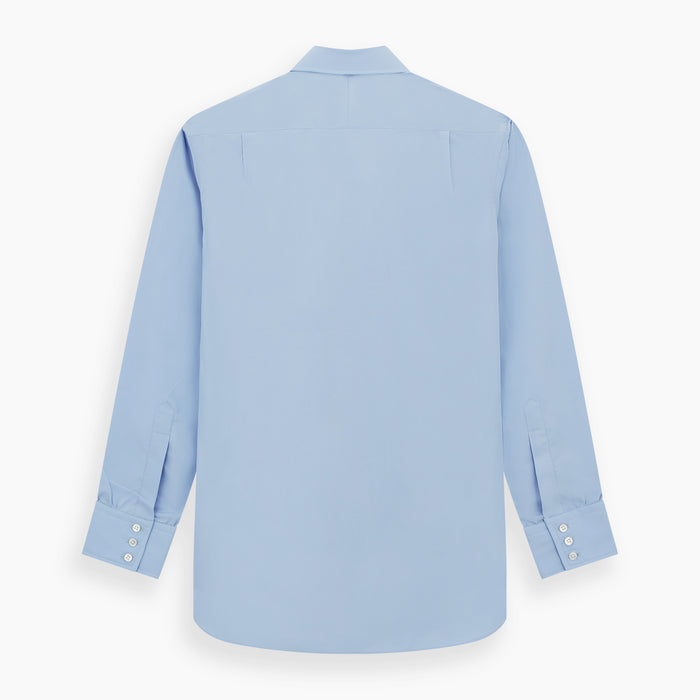 Blue Cotton Shirt with T&A Collar and 3-Button Cuffs Image 2