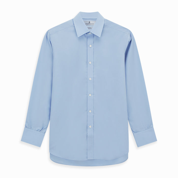 Blue Cotton Shirt with T&A Collar and 3-Button Cuffs Image 5