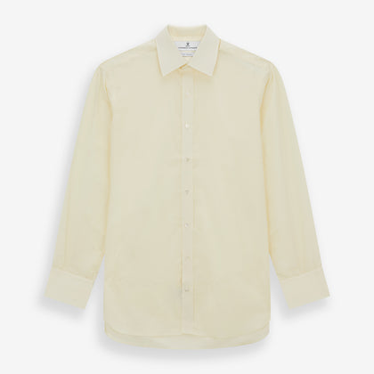 Cream Cotton Shirt with T&A Collar and 3-Button Cuffs