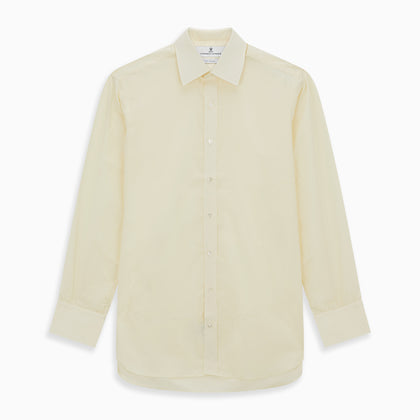 Cream Cotton Shirt with T&A Collar and 3-Button Cuffs Image 5