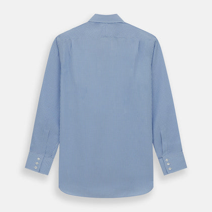 Light Blue Gingham Check Shirt with T&A Collar and 3-Button Cuffs Image 2