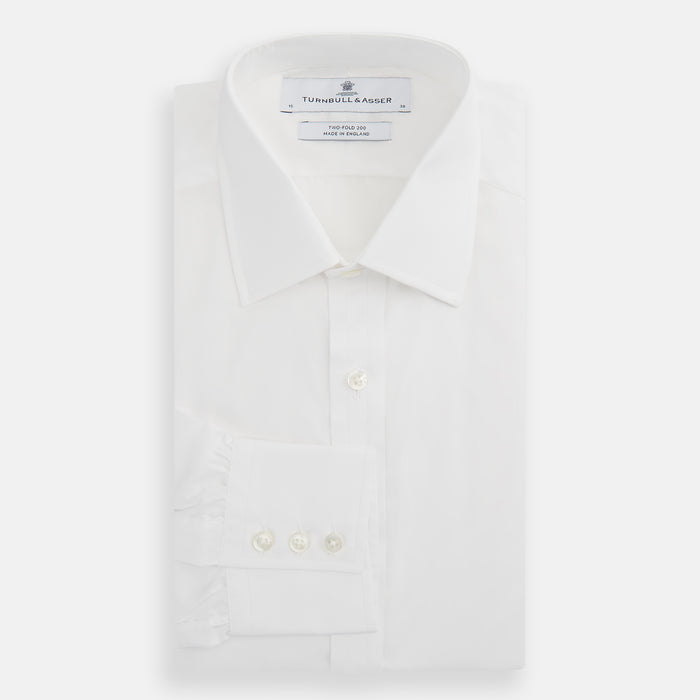 Two-Fold 200 White Cotton Shirt with T&amp;A Collar and 3-Button Cuffs Image 3