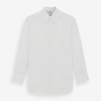 Two-Fold 200 White Cotton Shirt with T&amp;A Collar and 3-Button Cuffs