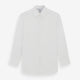 The Turnbull & Asser Two-Fold 200 White Cotton Shirt features a T&A collar and 3-button cuffs, crafted from breathable cotton and shown on a plain white background.
