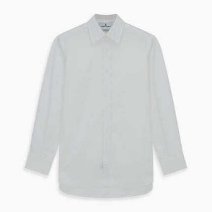 White Sea Island Quality Cotton Shirt with T&A Collar and Double Cuffs Image 5