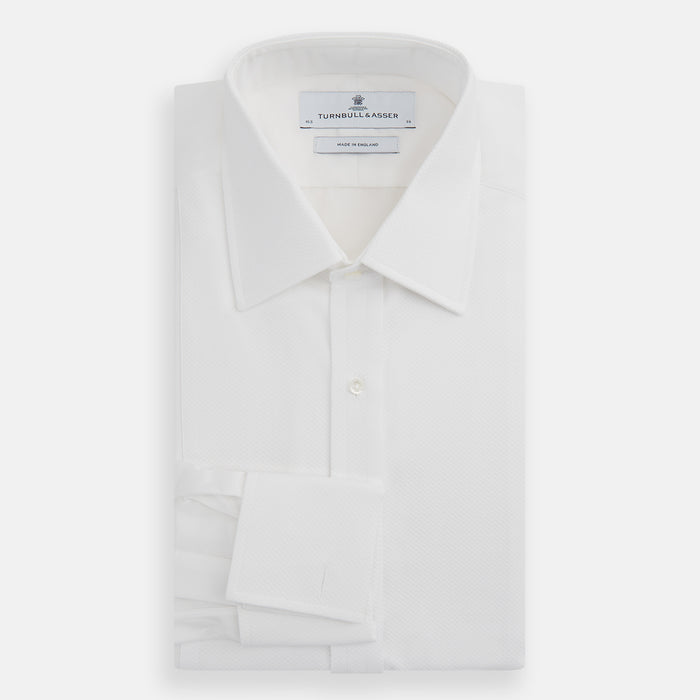 White Marcella Dress Shirt with T&A Collar and Double Cuffs Image 3