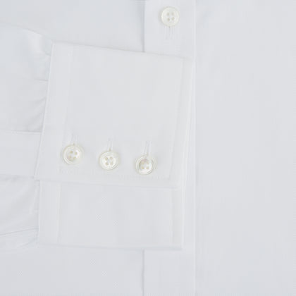 White Royal Oxford Cotton Shirt with Button-Down Collar and 3-Button Cuffs Image 3