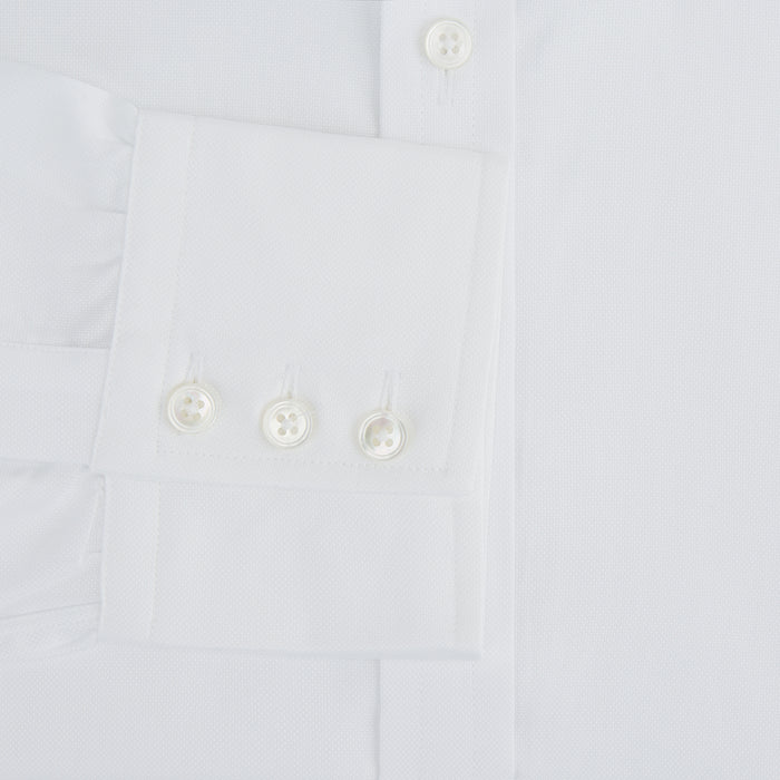 White Royal Oxford Cotton Shirt with Button-Down Collar and 3-Button Cuffs Image 3