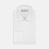 View 1 of product The Turnbull & Asser White Herringbone Superfine Cotton Shirt with T&A collar and 3-button cuffs is perfect for pairing with statement ties or elevating minimalist looks.