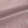 View 6 of product The Turnbull & Asser Burgundy Micro Check Winston Shirt is a long-sleeved, button-up Mayfair fit dress shirt with a collar and buttoned cuffs, featuring a small red and white check pattern and shown on a white background.