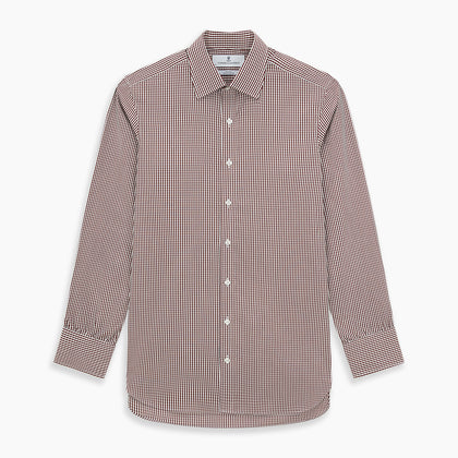 Burgundy Micro Check Winston Shirt Image 6