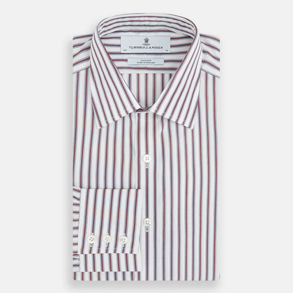 Burgundy Track Stripe Winston Shirt Image 4