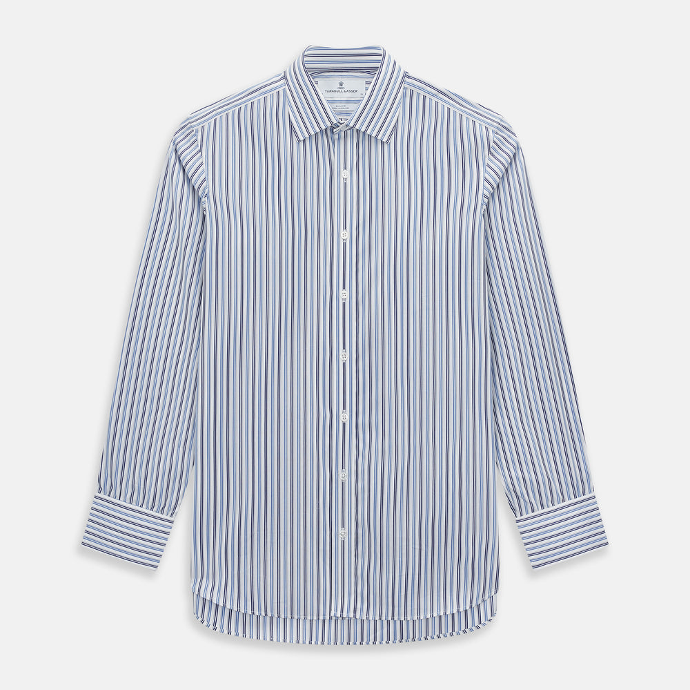 Blue and Navy Multi Stripe Mayfair Shirt 19