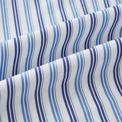 Blue and Navy Multi Stripe Mayfair Shirt Image 5