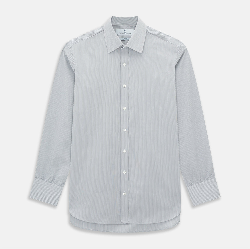 Navy Ripple Double Pinstripe Mayfair Shirt 14.5