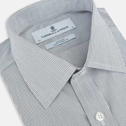 SHIRTS RF NEW T&A COLLAR 3BC WH W/ NAVY BLUE STR Image 1